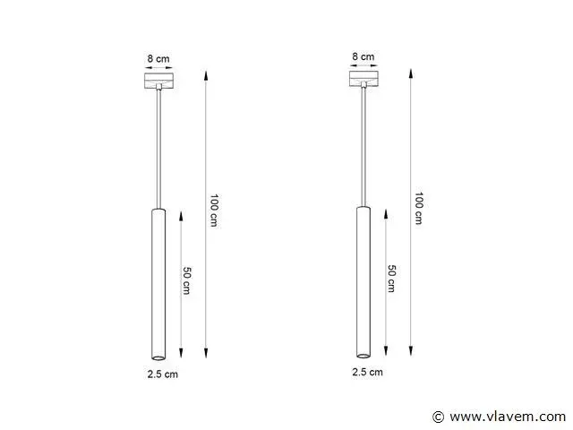 2 x solo tube slim design hanglamp zwart - afbeelding 7 van  7