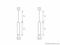 2 x solo yube design hanglamp zwart - afbeelding 3 van  4
