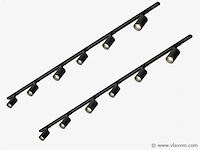 2 x spanningsrail 200 cm inclusief 12 spots zwart - afbeelding 1 van  8