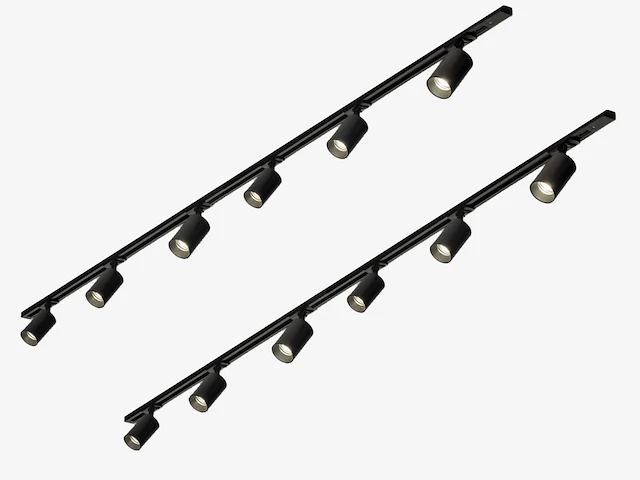 2 x spanningsrail 200 cm inclusief 12 spots zwart - afbeelding 8 van  9