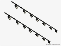 2 x spanningsrail 400 cm inclusief 24 spots zwart - afbeelding 1 van  8