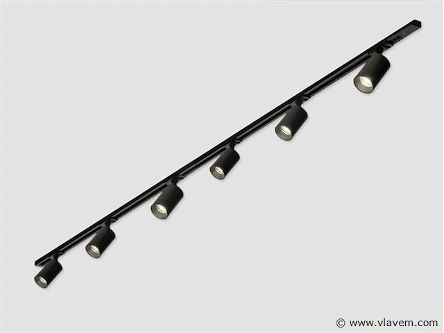 2 x spanningsrail 400 cm inclusief 24 spots zwart - afbeelding 8 van  8