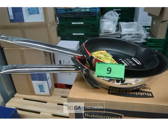 2 x steelpannen 24 cm + 28 cm - afbeelding 1 van  3