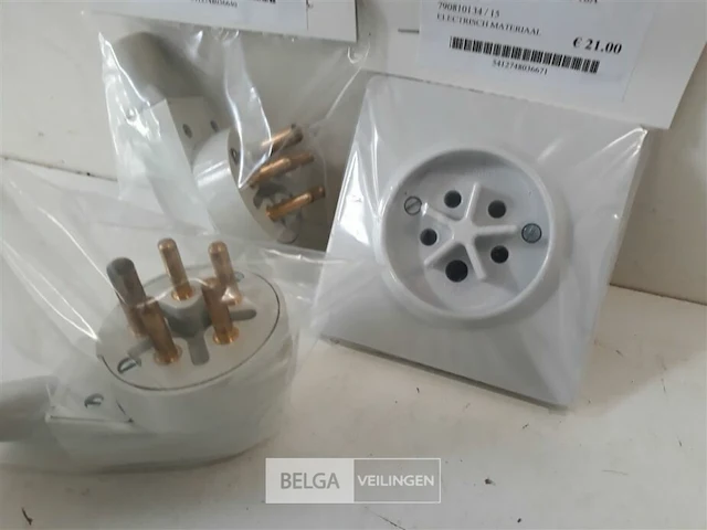 2 x stekker + 1 x stopkontact 380v/16a 5p - afbeelding 3 van  3