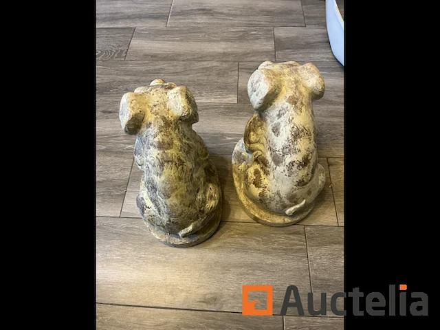 2 x stenen beeldjes varkens ongeveer 40 cm hoog - afbeelding 4 van  5