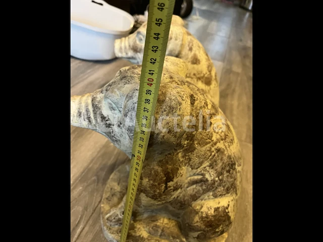 2 x stenen beeldjes varkens ongeveer 40 cm hoog - afbeelding 4 van  5