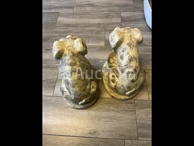2 x stenen beeldjes varkens ongeveer 40 cm hoog - afbeelding 5 van  5