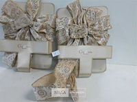 2 x strik goud/wit 30 cm met staart van 1 m - afbeelding 3 van  3