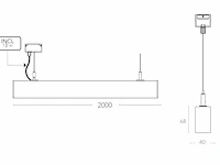 2 x sub 200 led design pendel armatuur zwart - afbeelding 8 van  9