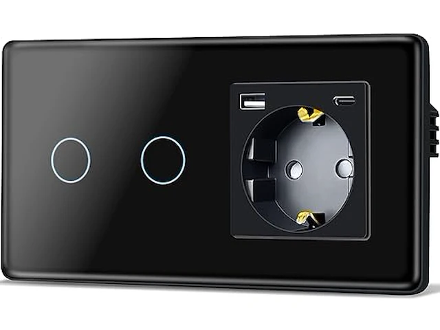 2 x tawoia touch-lichtschakelaar met stopcontact - afbeelding 1 van  7