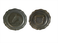 2 x tinnen schaaltje - dia 22,5 cm. - afbeelding 1 van  3