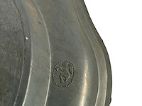 2 x tinnen schaaltje - dia 22,5 cm. - afbeelding 2 van  3