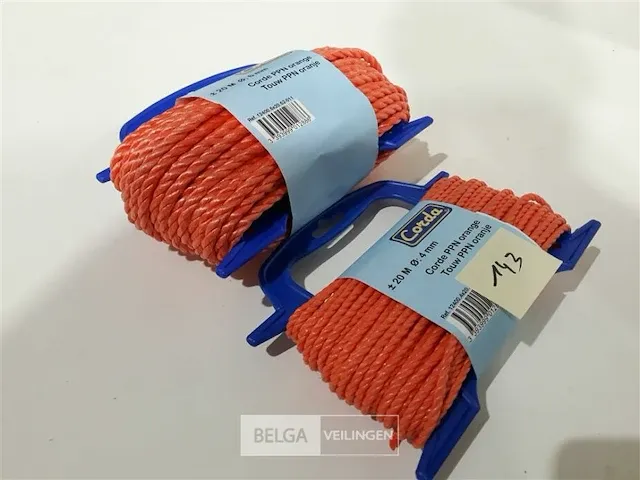 2 x touw oranje ppn op haspel 1 x 4mm x 20m + 1 x 6mm x 20m - afbeelding 3 van  3