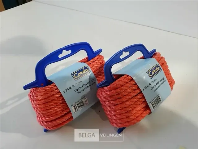 2 x touw oranje ppn op haspel 1 x 6mm x 20m 1 x 10mm x 10m - afbeelding 3 van  3