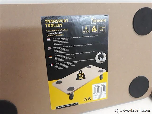 2 x transport trolley 45x26 cm 150kg - afbeelding 2 van  2