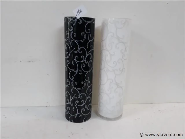 2 x vaas cylinder zwart/wit - afbeelding 1 van  2