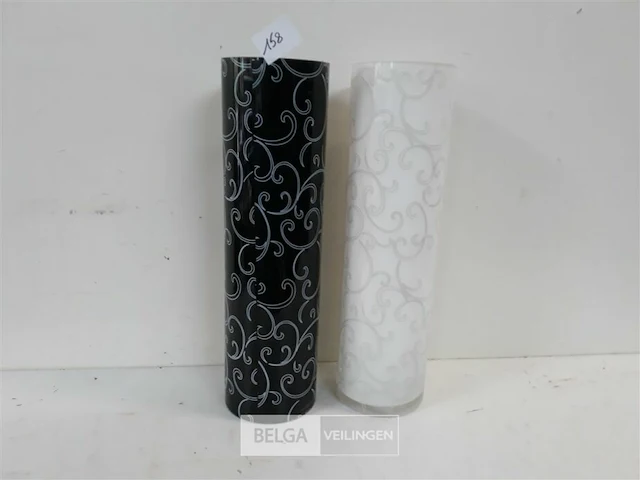 2 x vaas cylinder zwart/wit - afbeelding 1 van  3