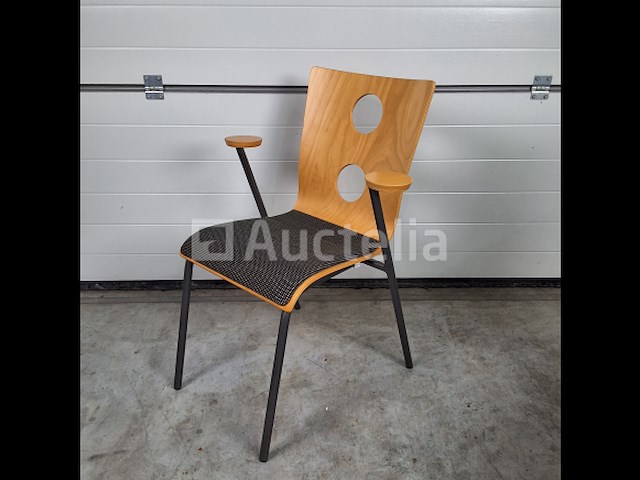 2 x vintage stoel drisag occhio van roel vandebeek voor drisag met armleuning - afbeelding 3 van  6