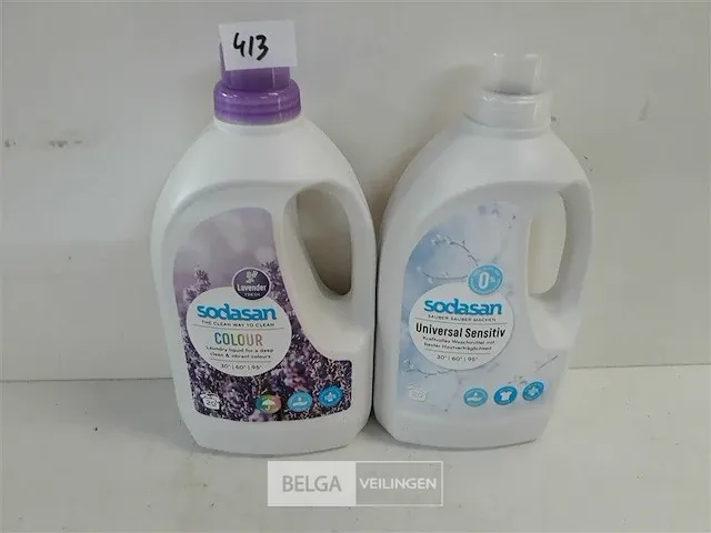 2 x vloeibaar wasmiddel 1,5l 20 scoops 1 x kleur 1 x witte was - afbeelding 1 van  3