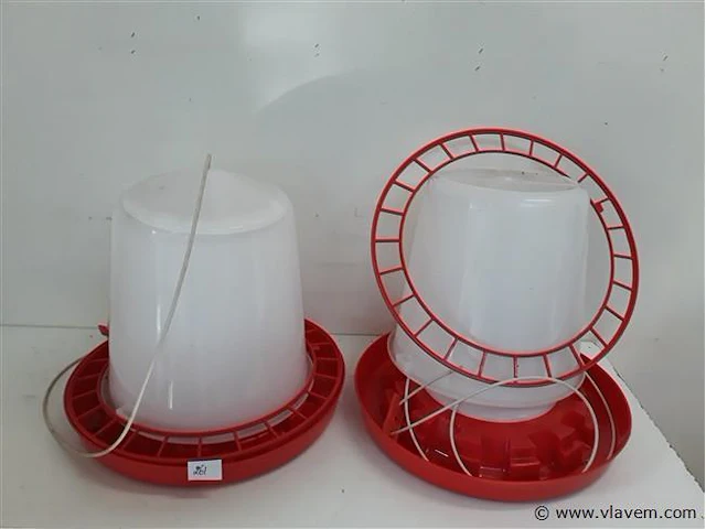 2 x voederbak pvc voor kippen 10 l - afbeelding 1 van  2