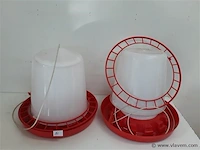 2 x voederbak pvc voor kippen 10 l - afbeelding 1 van  2