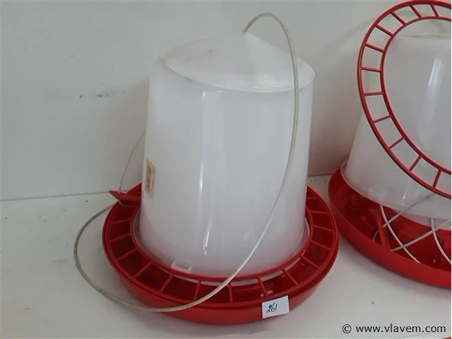 2 x voederbak pvc voor kippen 10 l - afbeelding 2 van  2