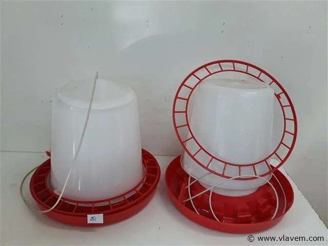2 x voederbak pvc voor kippen 10 l - afbeelding 1 van  2