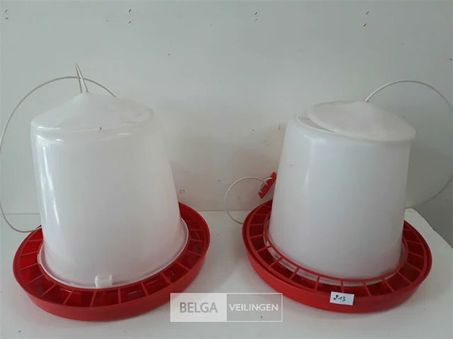 2 x voederbak pvc voor kippen 10 l - afbeelding 1 van  3