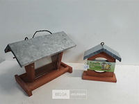 2 x vogel voederhuisje hout 2 assorti - afbeelding 1 van  3