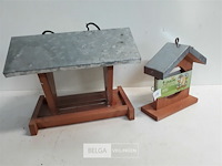 2 x vogel voederhuisje hout 2 assorti - afbeelding 3 van  3