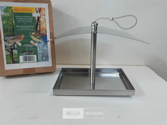 2 x vogel voederhuisje inox - afbeelding 1 van  3
