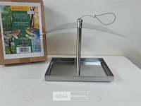 2 x vogel voederhuisje inox - afbeelding 1 van  3