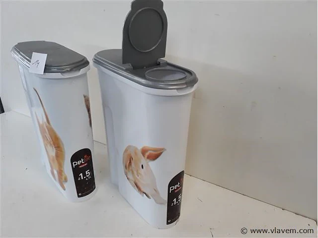 2 x voorraaddoos 4,5l 1,5 kg petlife - afbeelding 2 van  2