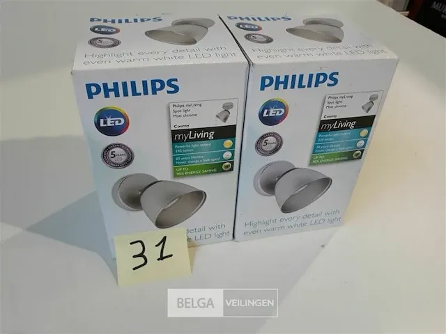 2 x wandspot philips 4w led neutraal wit - afbeelding 1 van  4