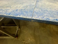 2 x werktafels met blauw kunstofblad - afbeelding 4 van  4