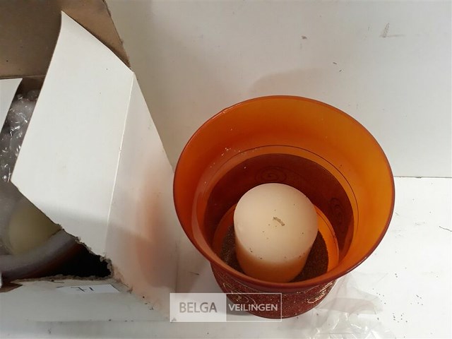 2 x windlicht glas oranje - afbeelding 3 van  3
