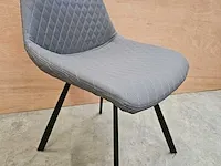 2 x young line eetkamerstoel met ruitjes lederlook pu grey - afbeelding 4 van  4