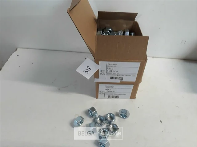 2 x zeskantmoeren verzinkt m 12 100 stuks - afbeelding 2 van  3