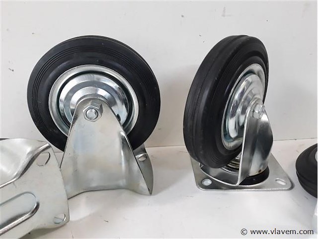 2 x zwenkwiel + 2 x bokwiel 160 mm - afbeelding 2 van  2
