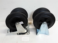 2 x zwenkwiel met rem + 2 x bokwiel 200 mm - afbeelding 1 van  3