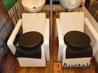 2 zetels met geïntegreerde wastafel voor het wassen van het haar - afbeelding 3 van  6