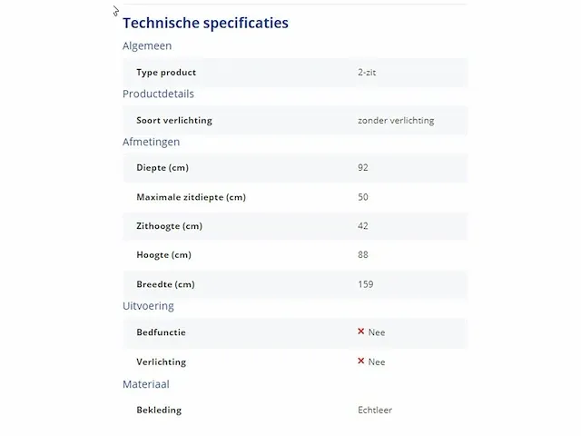 2-zit cathérine in echt leder - afbeelding 3 van  3