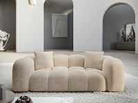 2-zits bank - crème fluweel - afbeelding 1 van  9