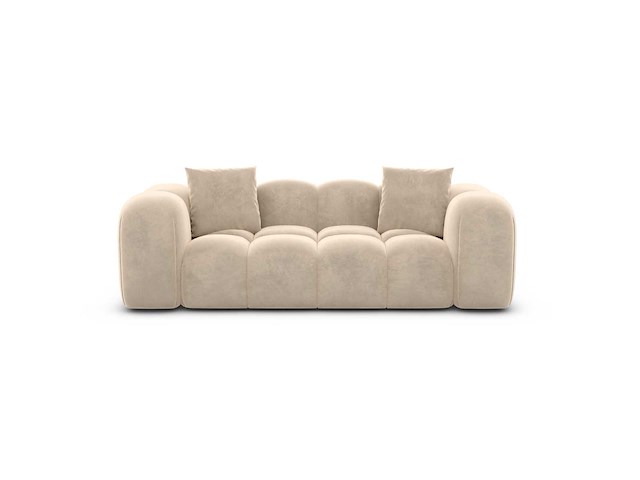 2-zits bank - crème fluweel - afbeelding 4 van  9