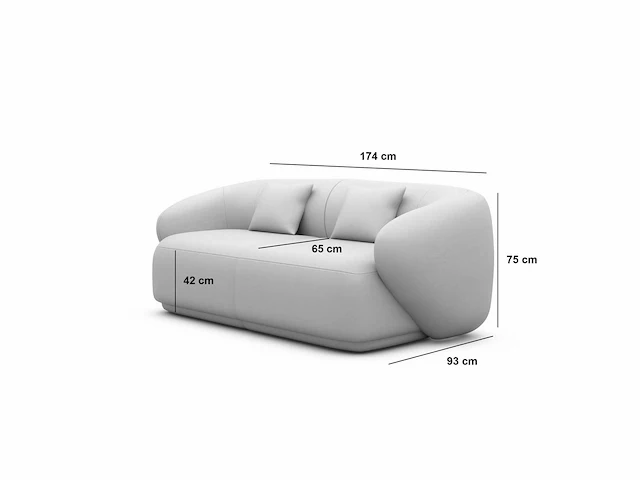 2-zits bank - zwart fluweel - afbeelding 7 van  8