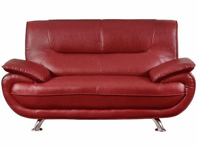 2-zits faux sofa - rood - afbeelding 2 van  2