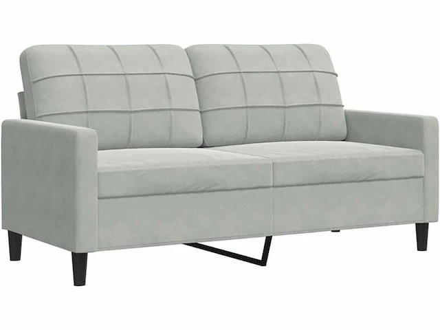 2-zits fluwelen bank lichtgrijs 140 cm - afbeelding 3 van  9