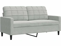 2-zits fluwelen bank lichtgrijs 140 cm - afbeelding 3 van  9