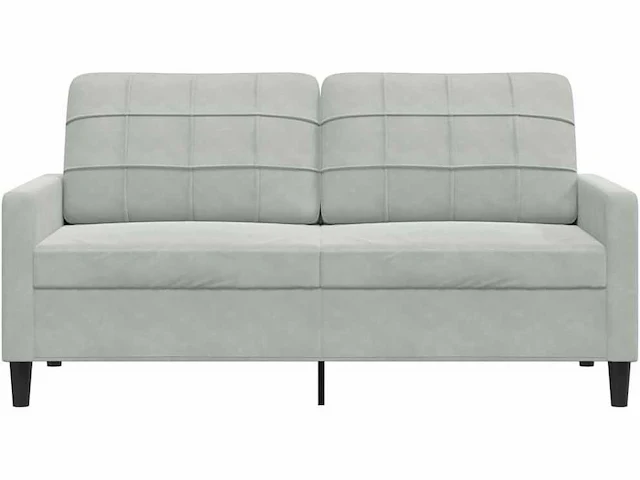 2-zits fluwelen bank lichtgrijs 140 cm - afbeelding 6 van  9