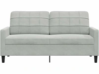 2-zits fluwelen bank lichtgrijs 140 cm - afbeelding 6 van  9